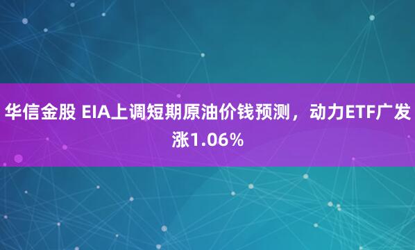 华信金股 EIA上调短期原油价钱预测，动力ETF广发涨1.06%