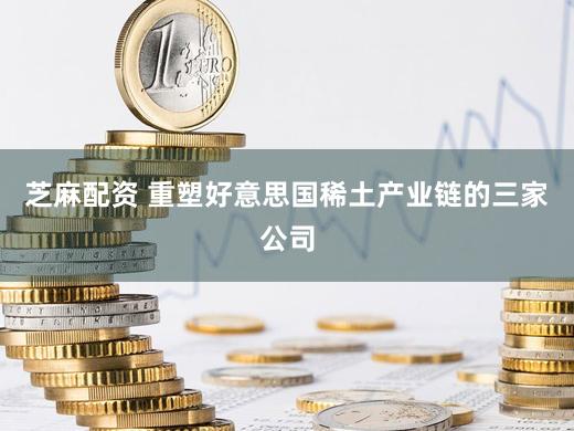 芝麻配资 重塑好意思国稀土产业链的三家公司