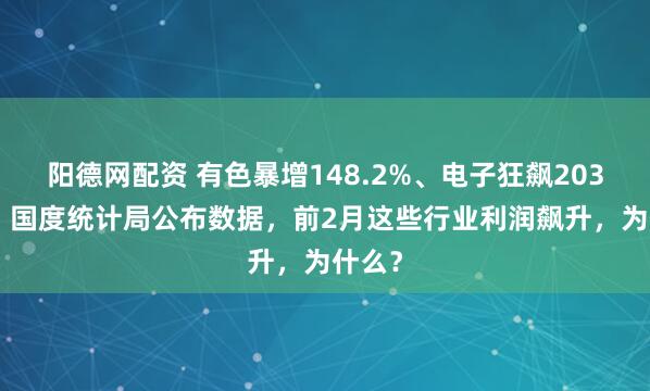 阳德网配资 有色暴增148.2%、电子狂飙203.5%！国度统计局公布数据，前2月这些行业利润飙升，为什么？
